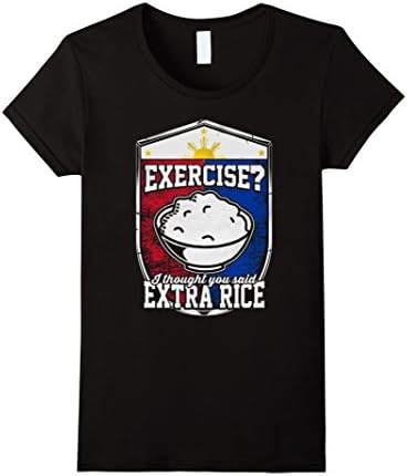 Exercise I Thought You Said Extra Rice T Shirts - Female Large - Black