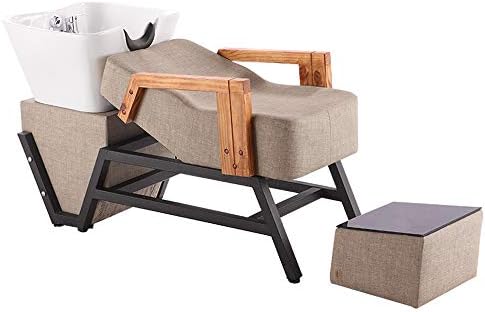 MTTLS Shampoo Chair Backwash Bowl Unit Station Barber Chair Spa Salon Equipment Semi-Recessed Flush Bed Barbershop Dedicated