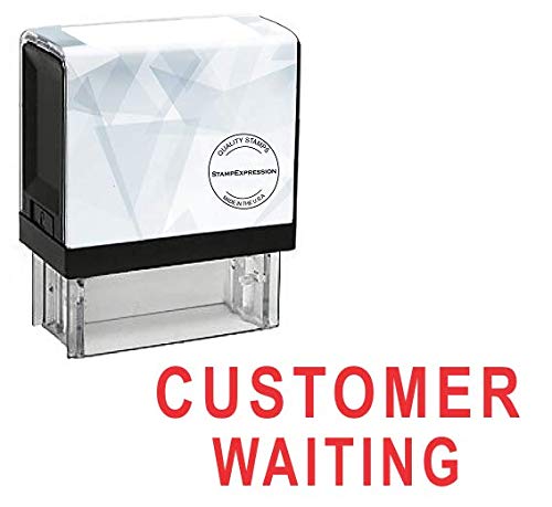 StampExpression - Customer Waiting Office Self Inking Rubber Stamp - Red Ink (A-5946) - Thumbnail 2