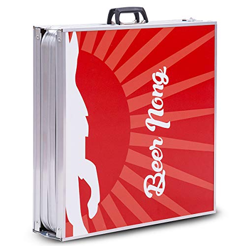 GYMAX Beer Pong Table, 8’ Folding Aluminum Game Party Table (Style B)