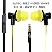 GOgroove AudiOHM iDX in-Ear Earbuds (Yellow) Noise Isolating Earphones with Mic, Tangle Free Cord, in-Line Controls for Music & Calls, Ergonomic Comfort Fit Headphones