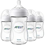 Philips Avent Natural Baby Bottle, Clear, 9oz, 4pk, SCF013/47