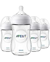 Philips Avent Natural Baby Bottle, Clear, 9oz, 4pk, SCF013/47
