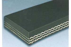 RUBBER AND ACCESSORIES INC. 2 Inch Wide 3 Ply 330 3/16 Inch Top Cover X 1/16 Inch Bottom Cover Rubber Conveyer Belt Material (10 Foot Length)