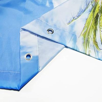 LB Tropical Sand Beach Shower Curtain Hawaiian Paradise Seaside Balcony Scene Shower Curtain Hooks for Bathroom Decor,72… 41Erhf2p nL
