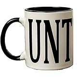 Adult Humour Rude Gift Cup Ceramic UNT CUNT With Black Handle Ceramic Coffee Tea Mug Cup