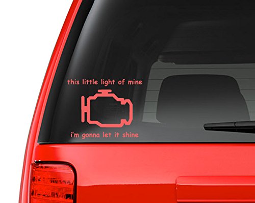 Check Engine Light - Pink 5" Vinyl Decal for Car, Macbook, or Other Laptop