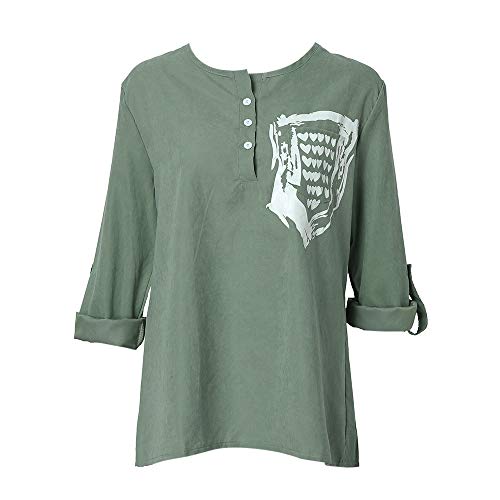 image for GOVOW Autumn Blouses Plus Size Women Fashion Long Sleeve Pocket Printe