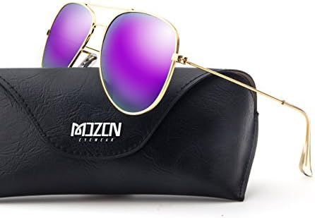 MOZON Mirrored Aviator Polarized Sunglasses for Mens &amp; Womens UV-400 Purple