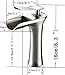 BWE Waterfall Spout Single Handle Bathroom Sink Faucet Basin Mixer Tap Open Channel Spout Brushed Nickel
