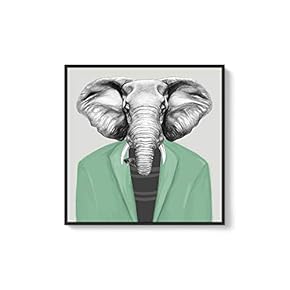 Framed Canvas Wall Art for Living Room, Bedroom Animal in Home Dress Canvas Prints for Home Decoration Ready to Hanging - 16x16 inches