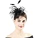 Toplay Fascinator Hats for Women Flower Feathers Clip for Women Cocktail Party Headwear Hats Bridal Headband Black