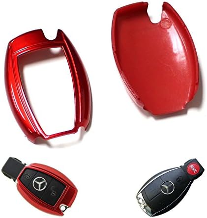 YIKAKA Exact Fit Gloss Metallic Red Smart Remote Key Fob Shell for Mercedes-Benz C E S M CLS CLK GLK GL Class, etc