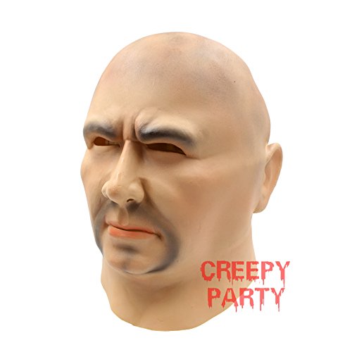 CreepyParty Deluxe Novelty Halloween Costume Party Latex Human Head Mask Strong Man
