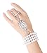 Babeyond® The Great Gatsby Inspired Bridal Flower Pattern Imitation Pearl Bracelet Ring Set
