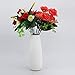 Gemseek 8 inch White Ceramic Flower Vase, Table Vase for Living Room Home Decor, Wedding Centerpieces/Arrangements