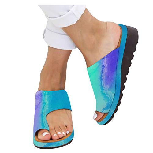2019 New Women Comfy Platform Toe Ring Wedge Sandals Shoes Summer Beach Travel Shoes Comfortable Flip Flop Shoes