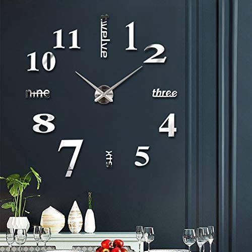Amazon.de: Asvert XXL 3D DIY Moderne Wanduhr große Wanduhr geeignet für