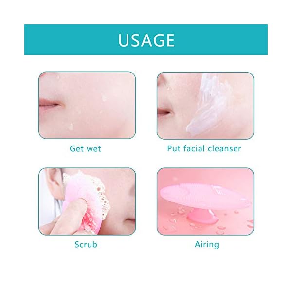 OBSCYON-4-Pcs-Manual-Silicone-Face-Scrubber-Facial-Cleansing-Brush1-Pcs-Silicone-Exfoliating-Lip-Brush-Nose-Cleaning-Brush-and-1-Pcs-Face-Mask-Brush-for-Lip-Skin-Smoothing-Cleaning OBSCYON 4 Pcs Manual Silicone Face Scrubber Facial Cleansing Brush,1 Pcs Silicone Exfoliating Lip Brush Nose Cleaning…