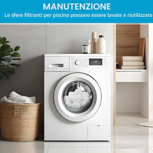 DUBUOZA 1300 g Filter Ball for Swimming Pool, Reusable Filter Ball for Laundry Nets, Can Replace Sand Filter 45 kg, Accessories for Aquariums, Swimming Pools