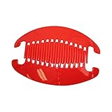 Red 6.5 Inch Banana Clip Hair Clincher Interlocking Two Sides Hair Comb