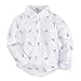 BIG ELEPHANT 2 Pieces Baby Boys Long Sleeve Dresses Shirt Overalls Set White
