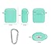 Case for Airpods Accessories Set, Filoto Airpod Silicone Case Cover with Keychain/Strap/Earhooks/Accessories Storage Travel Box for Apple Airpods 2&1, Best Gift for Your Air Pod (Mint Green)