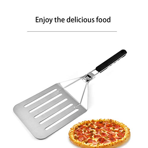 Guangcailun Folding Pizza Peel RVS Pizza Peel staal vouwen pizza met Inklapbare handgreep Cake Spade Keuken Tool - Afbeelding 5