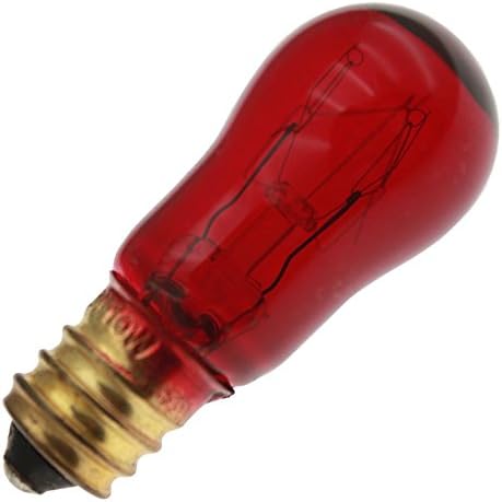 Industrial Performance 10S6/10/R 230V, 10 Watt, S6, Candelabra Screw (E12) Base, Red Light Bulb (1 Bulb)