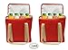 Earthwise Insulated Grocery Bags Reusable Heavy Duty Nylon Thermal Cooler Tote Leakproof with Zipper Closure Keeps Food Hot or Cold Great for Food Delivery Ubereats, Doordash, Grubhub (Red)