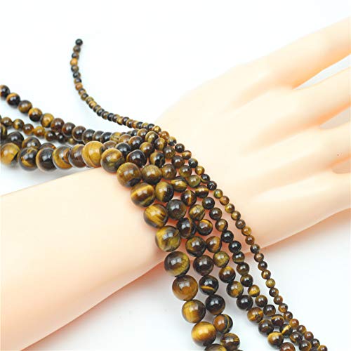 Oameusa 10mm Yellow Tiger Eye Agate Stone Natural Round Smooth Beads Gemstone Beads Loose Beads Agate Beads for Jewelry Making 15" 1 Strand per Bag-Wholesale - Thumbnail 3