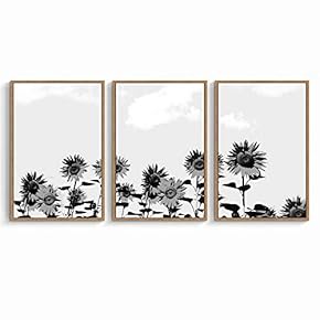 signwin 3 Piece Framed Canvas Wall Art Black...