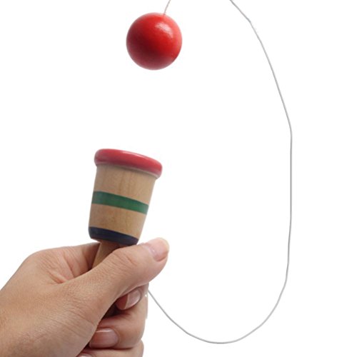 TOYMYTOY Wooden Cup and Ball Wooden Catch Ball Gifts for Kids