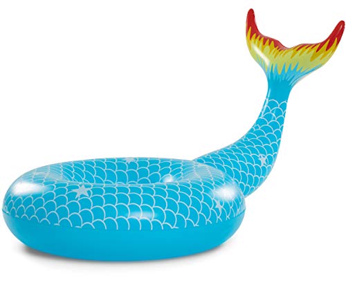 Vickea Giant Inflatable Mermaid Swmming Pool Floats for Adults (Blue) - Thumbnail 2