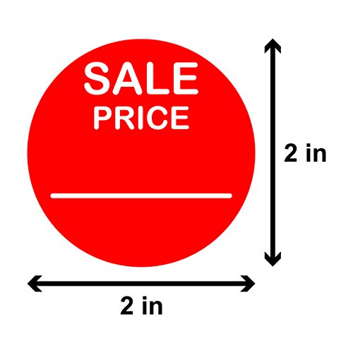 Sale Price 2 Inch Round Sticker Label Retail Store Tag Red 300 Labels