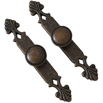 LBFEEL Dark Antique Bronze Dresser Drawer Pulls Handles Back Plate Kitchen Cabinet Knobs 