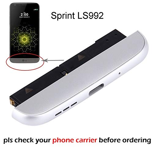 Ogodeal LS992 Bottom Cover Cap Module + Microphone + Loudspeaker Ringer Buzzer Module + Charging Usb Port Assembly Replacement For LG G5 Sprint Carrier LS992 (Silver)