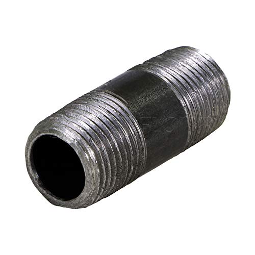 Everflow Supplies NPBL1215-10, Steel Nipple Pipe, Build Vintage DIY Furniture With Pre Cut Industrial Iron Pipe, Threaded Malleable Pipe  1/2" x 1-1/2" Black ( Pack Of 10) - Thumbnail 2