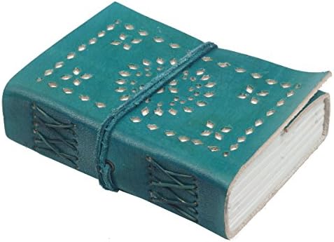 Handmade Paper Leather Diary Journal with Cut Work , Blue Color, Perfect Christmas Gifts/Thanksgiving Gifts