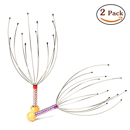 AMEISEYE Hand Held Scalp Head Massager Therapeutic Head Scratcher for Deep Relaxation (2 Pack/Colors Random)