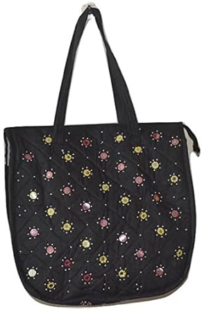 NavRup Handworks Women Cotton Shoulder Bag, Black N3