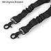 AIRSSON 2 Points Rifle Gun Sling Airsoft Traditional Adjustable Slings Cord Shoulder Strap for Outdoor Hunting Nylon (Black)