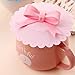 Yunko 3 Pcs Anti-dust Silicone Glass Cup Cover Coffee Mug Suction Seal Lid Cap (Bow)