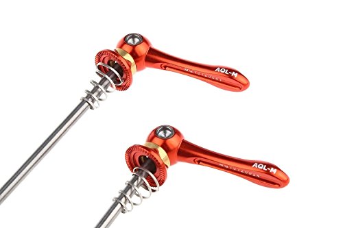 MOWA Mountain Mtb Bicycle Bike Ultralight Titanium Axle Wheel Hub Front and Rear Quick Release QR Skewer Set (Orange)