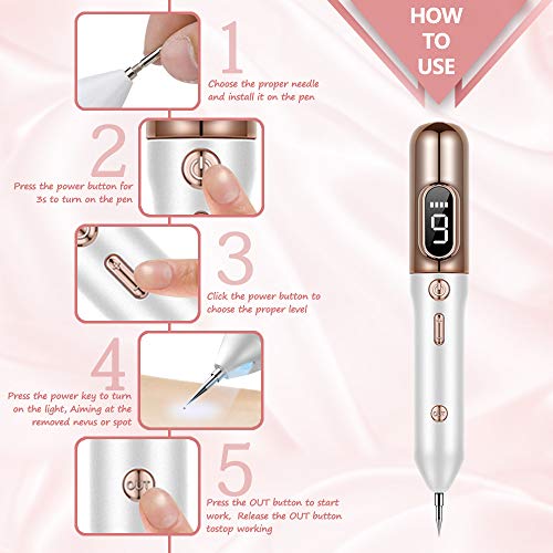 AMZGIRL Portable Beauty Equipment Skin Tag Remover pen,Multi Speed