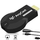 Anycast WiFi Display Dongle Wireless Screen Mirror 1080P HDMI TV Stick Wireless Display Adapter Support Miracast DLNA Airplay for iOS/Android/Windows/Mac Black