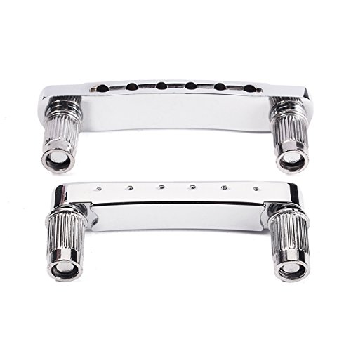 image for WINOMO Chrome Roller Saddle Bridge Tune-o-matic Guitar for Gibson Les 