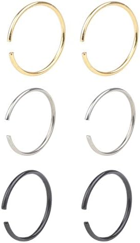 TLB 20G Tiny Nose Ring Hoop Nose Piercing Clip on Ear Hoop Ring Fake Nose Ring Nose Lip 6mm