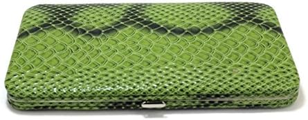 WOMEN FLAT WALLET CLUTCH BY DESIGNSK (Green Snake)