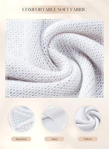 SHEWIN SWEATERS FOR WOMEN LIGHTWEIGHT V NECK SLEEVELESS CROCHET SWEATER VEST KNITTED SHIRTS FALL OUTFITS FOR WOMEN 2024,WHITE,S